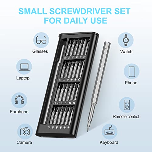 Egmen Precision Screwdriver Set, 26 in 1 Mini Magnetic Small Screwdriver Set Case for PC, Eyeglasses, Computer, Electronic, Watch Repair Kit with Egmen