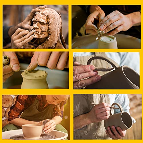 Pottery Clay Sculpting Tools for Polymer, Yagugu 19Pcs Basic Wood Ceramics Carving Tool Supplies kit Accessories for Kids, Adults and Artists Yagugu