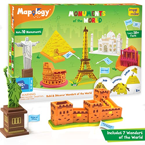 Imagimake Mapology Monuments of World | 3D Puzzles for Kids Ages 8-10 | Learning & Educational Toys for Kids 5-7 | Puzzles for Kids Ages 4-8 | Imagimake