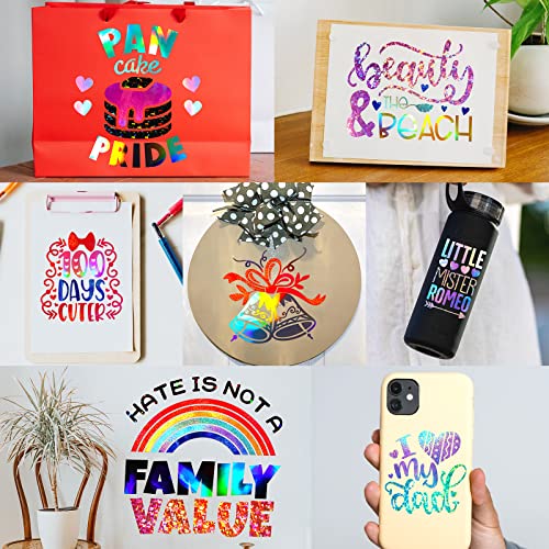 GIRAFVINYL Assorted Vinyl Bundle 12” x 12”,21 Sheets/Pack Holographic Vinyl Permanent Vinyl Adhesive for cricut,DIY Crafts,Home Decor and Tumblers GIRAFVINYL