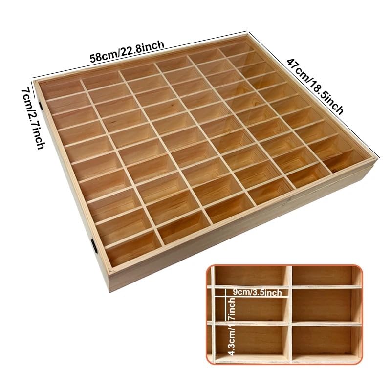 Wooden Wall Mount Display Case for Hot Wheels, with Dust Resistant Door, Matchbox 1/64 Scale Diecast Model Cars Display Storage Organizer Case, WoodArtSupply