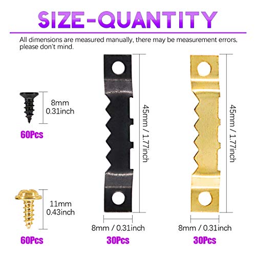 Swpeet 415Pcs Picture Hangers Kit with Screws, Heavy Duty Assorted Picture Hangers Assortment Kit for Picture Hanging Solutions with Transparent Box Swpeet