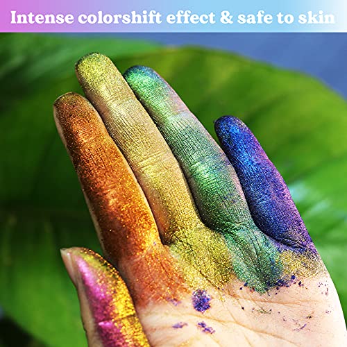 LET'S RESIN Mica Powder,Intense Chameleon Powder, Colorshift Mica Powder for Epoxy Resin Crafts/Tumblers, Chrome Powder Pigment for Chameleon Nail LET'S RESIN