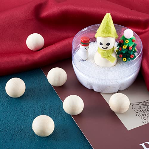 Craftdady 50Pcs 19-20mm Natural Round Wooden Balls 3/4 Inch Unfinished Hardwood Craft Balls Decorative Wood Spheres No Hole for Craft DIY Projects Craftdady