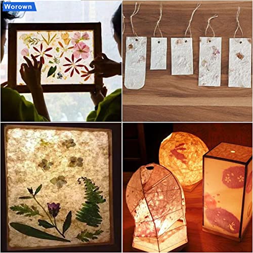 Worown 4 Sizes (A4, A5, A6 & A7) 2 in 1 Wooden Paper Making Screen, Mould and Deckle, Wooden Paper Making Frame for DIY Paper Crafts Worown