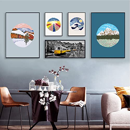 Tcbasrt 4Pack Embroidery Starters Kit with Pattern for Beginners Adults, Cross Stitch Kits Include 2 Embroidery Hoops,4 Embroidery Clothes with Tcbasrt