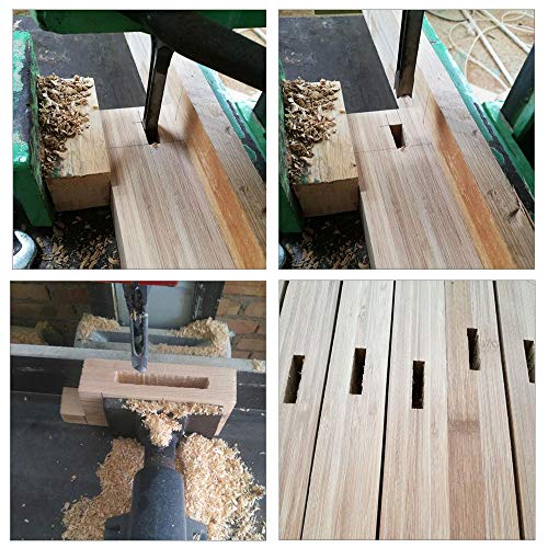 Woodworking Square Hole Drill Bits, HSS Woodworking Square Mortise Drill Bit Wood Mortising Chisel Set Woodworker Hole Saw Power Tool Kits, 1/2 Inch, HSOKEW