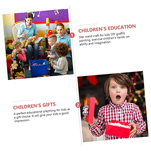 VILLCASE 1 Set Painting Materials Fairy Wand Kit DIY Fairy Wand Craft Girl Fairy Wand Kids Painting Tool Unfinished Wood Wand Crafts Homemade Fairy VILLCASE