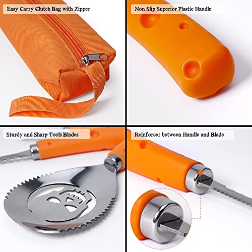 HuaQi Halloween Pumpkin Carving Kit: Halloween Decorations Pumpkin Carving Tools Pumpkin Carving Power Tools with Carrying Case for Kids Adults HuaQi