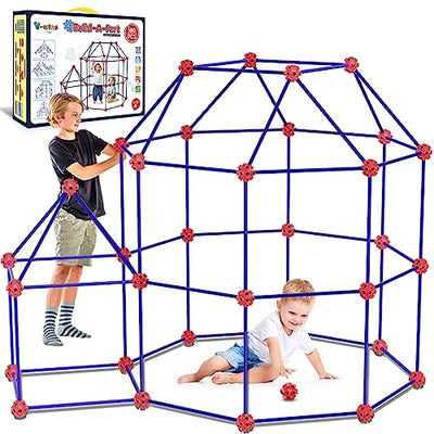 V-Opitos 180 Pack Fort Building Kits for Kids Age 4, 5, 6, 7, 8+ Years Old, Creative STEM Building Toys for DIY Castles, Tunnels, Play Tent, Ideal