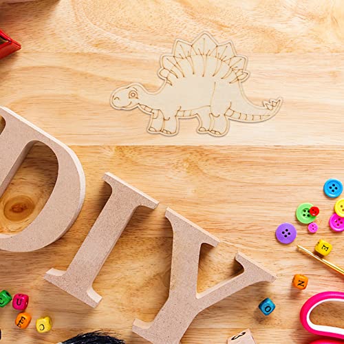 ABOOFAN 10 Pcs DIY Dinosaur Coloring Unfinished Dinosaur Toys Dinosaur Wood Slices Hollow Wood Animals Unfinished Wood Discs Dinosaur Craft Slices ABOOFAN