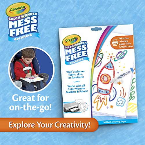 Crayola Color Wonder Mess Free Coloring, Blank Coloring Pages, 50 Count, Printable Page Refill Set Crayola