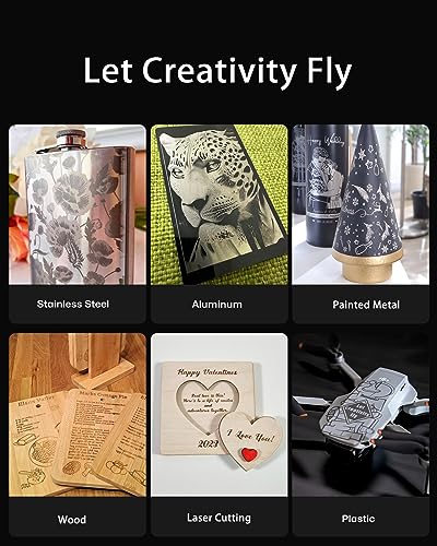 LaserPecker 4 Laser Engraver with Rotary and Slide Extension, Fiber and Diode Laser Engraving Machine for Metal Wood Plastic Acrylic Leather Jewelry LaserPecker