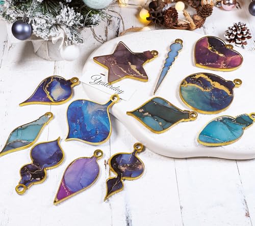 Wehous 2PCS Christmas Resin Molds, Christmas Pendant Keychain Silicone Mold, Christmas Ornament Molds for Epoxy Resin Casting, DIY Resin Accessories Wehous