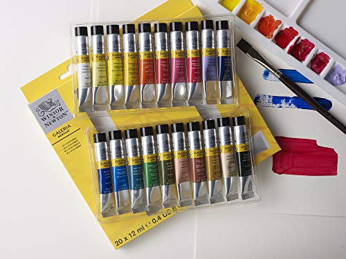 Winsor & Newton Galeria Acrylic Paint, 20 x 12ml (0.4--oz) Tube Paint Set Winsor & Newton