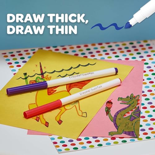 CRAYOLA SuperTips Washable Felt Tip Colouring Pens (Pack of 24) Crayola