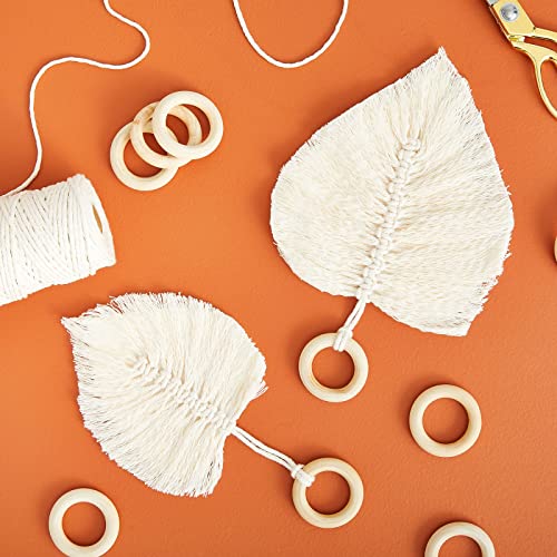 20 Pack Unfinished Natural Wood Rings for Crafts, Macrame Projects, Jewelry Making, DIY Pendant Connectors (2.1 in) Juvale