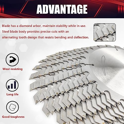 wesleydrill 12 Packs Circular Saw Blade Set, 7-1/4" x 24-Tooth, Carbon Steel, 5/8 Inch Arbor, DIY Cutting for Wood, Laminate, Wood Composites, wesleydrill