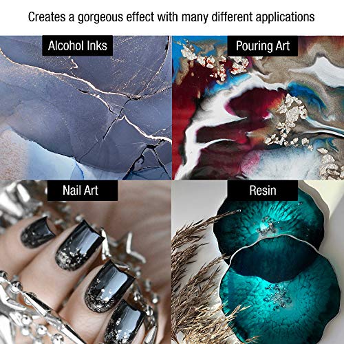 U.S. Art Supply Metallic Foil Schabin Gilding Silver Leaf Flakes - Imitation Silver 10 Gram Bottle - Gild Picture Frames, Paintings, Furniture, U.S. Art Supply