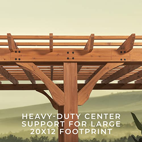 Backyard Discovery Beaumont 20x12 ft All Cedar Wood Pergola, Durable, Quality Supported Structure, Snow and Wind Supported, Rot Resistant, Backyard, Backyard Discovery