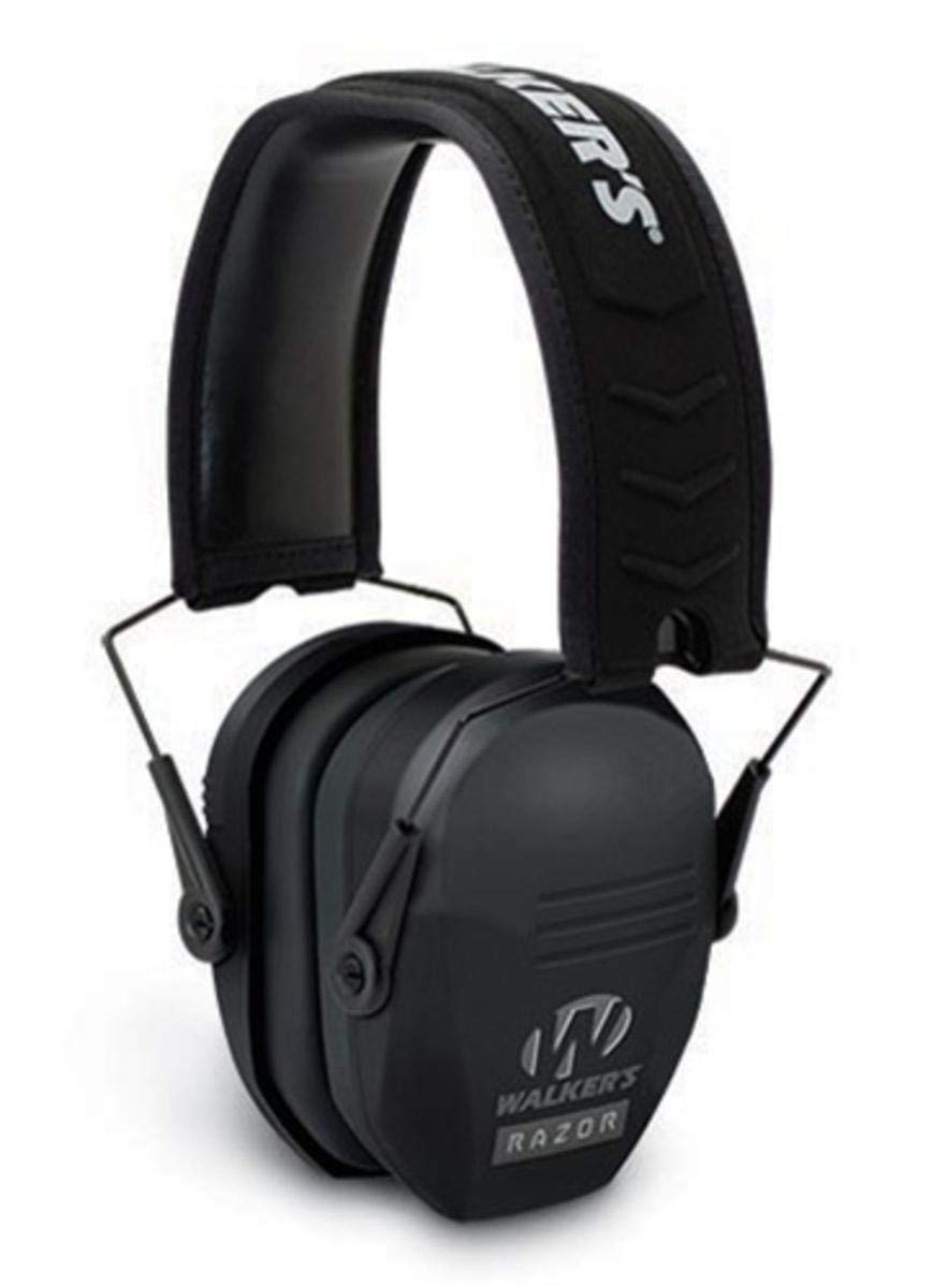 Walker's Razor Slim Passive Earmuff - Ultra Low-Profile Earcups - Black Walker's