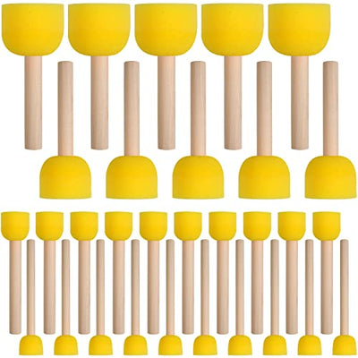 30 Pcs Round Sponges Brush Set, Round Sponge Brushes for Painting, Paint Sponges for Acrylic Painting, Painting Tools for Kids Arts and Crafts (4