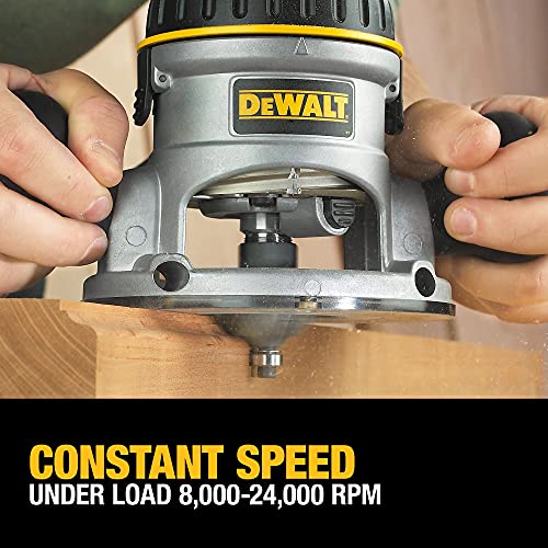 DEWALT Router, Fixed Base, 12-Amp, 24,000 RPM Variable Speed Trigger, 2-1/4HP, Corded (DW618) Yellow DEWALT