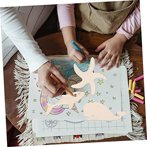 CORHAD 28Pcs Doodle Marine Wood Chips Unfinished Wood Cutout Shapes Wood Seahorse Cutout Wood Nautical Cutout mariposas decorativas para pared Wood CORHAD