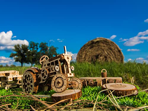 WOODEN.CITY 3D Wooden Tractor Puzzle - Model Tractor Kits Wooden 3D Puzzles for Adults - Tractor Wooden Craft Model Building Kits for Adults - 3D WOODEN.CITY