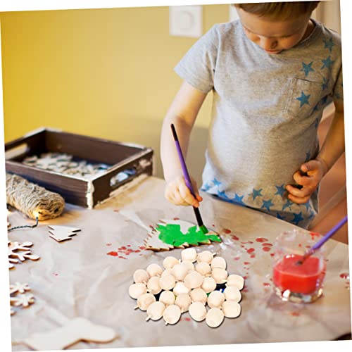 Artibetter 40pcs Wooden Fruit Ornaments Artificial Pear Unfinished Wooden Crafts DIY Unpainted Fruit for Crafts DIY Fruit Crafts Wooden People Peg ARTIBETTER