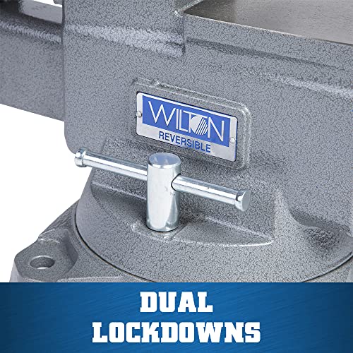 Wilton 8" Reversible Bench Vise, 9-1/4" & 14-1/2" Jaw Opening, 360° Swivel Base (4800R) Wilton