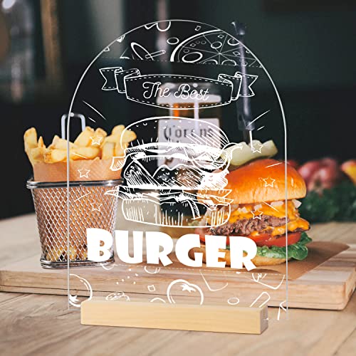 8x10 Inch Arch Acrylic Sign with Wood Stand-6 Pack Clear Arched Acrylic Sheets with Stand, DIY Arch Acrylic Sign Blank for Wedding Sign Menu Sign JINMURY