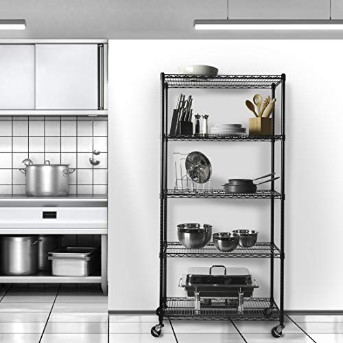 Seville Classics UltraDurable Heavy Duty NSF Solid Steel Wire Rack Storage Unit, Organizer for Garage, Warehouse, Office, Restaurant, Classroom, Seville Classics