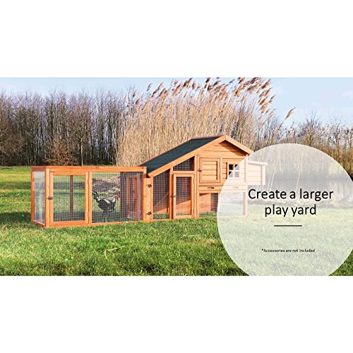 TRIXIE Outdoor Run with Cover, Chicken Cage, Chicken Backyard, Playground, Brown, 45.25 x 26.75 x 27.75 inches TRIXIE