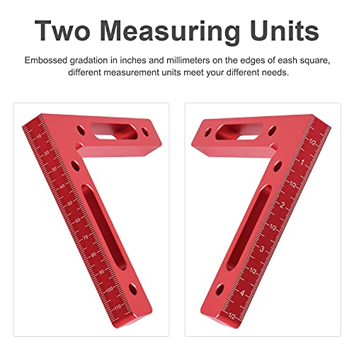 Mocoum Aluminium Alloy 90 Degree Positioning Squares 4.7" x 4.7"(12x12cm) Right Angle Clamps Woodworking Carpenter Tool Corner Clamping Square for Mocoum
