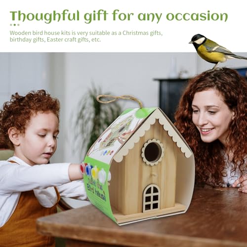 DIY Wooden Birdhouse Painting Kit for Kids, Bird House to Paint Set,Wood Arts and Crafts for Children,Ages 3-12 Build Your Own Bird Houses goldentime