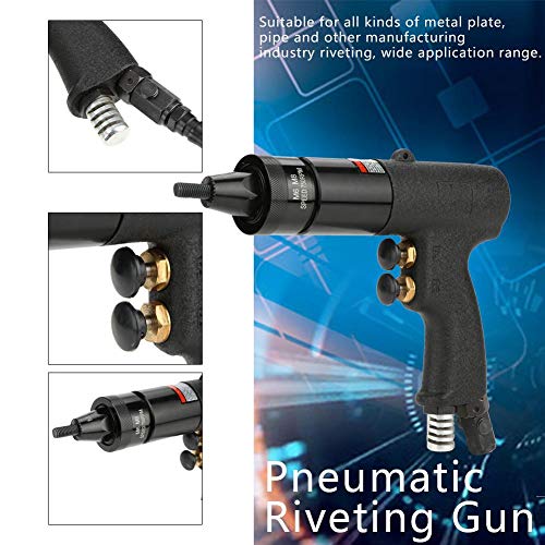 Pneumatic Riveting Gun, Pull Nut Automatic Air Riveter Nut Gun Tool for Metal Plate, Pipe and Manufacturing Industry Riveting (KP-739A) Walfront