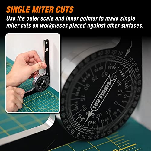 WEN ME175P 7.25-Inch Aluminum Alloy Miter Saw Protractor with Laser-Engraved Scales WEN