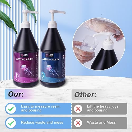 LET'S RESIN Casting Resin with Pumps, 1 Gallon Crystal Clear & Bubble Free Epoxy Resin for 1 Inch Deep Pour, High Gloss Resin Kit for DIY Art, LET'S RESIN