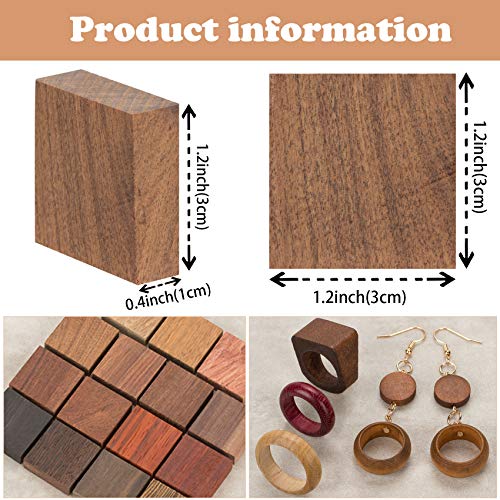 PAGOW 15Pcs Wood Blanks Ring Craft , Rings Wood Blanks with 15 Different Natural Wooden Textures, Wood Ring Materials for Wood Jewelry Ring Making PAGOW