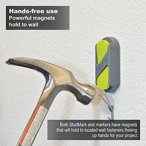 Calculated Industries 7310 StudMark Magnetic Stud Finder with 2 Removable Magnet Markers | Finds & Marks up to 3 Stud Locations | Updated 2020 More Calculated Industries