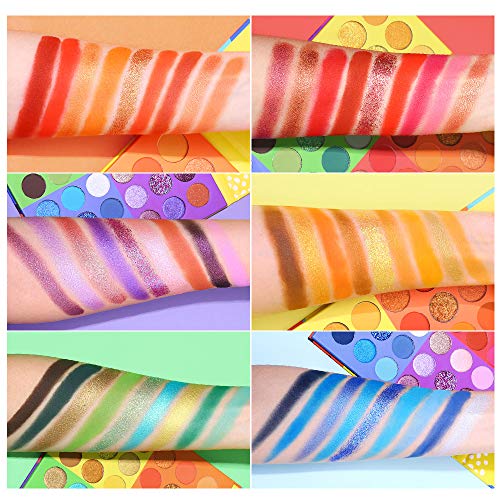UCANBE 54 Colors Splashy Candies Eyeshadow Palette, Highly Pigmented Matte Shimmer Soft Creamy Glitter Rainbow Bright Powder Eye Shadow Blendable UCANBE