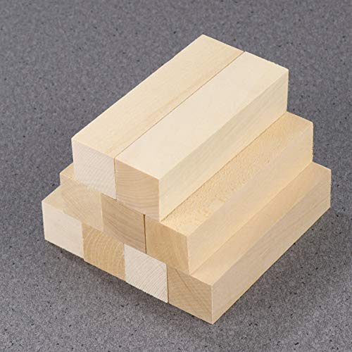 MILISTEN 10pcs Basswood for Carving Basswood Blocks Wood Blocks for Crafts Unfinished Craft Wood Unfinished Wood Blocks Wood Carving Blocks Kit DIY Milisten