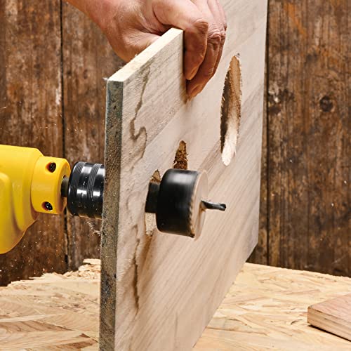 KATA Hole Saw Kit, 18 Pieces Hole Saw Set with 3/4"-5"(19-127mm) Saw Blade, 2 Mandrels, 2 Drill Bits, 1 Installation Plate, 1 Hex Key with Case, KATA