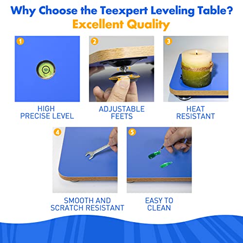 Teexpert Resin Leveling Companion, for Self-Leveling Epoxy Resin & Art Projects, Multipurpose Working Table with Surface Board (16''x 12''), Spirit Teexpert