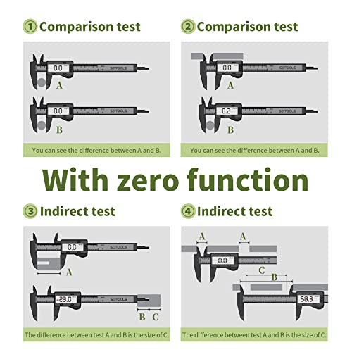 SCITOOLS Digital Caliper 0-4"Measuring Tool, Micrometer Caliper with Auto-Off Feature, Interchangeable Between inches and millimeters for Jewelry SCITOOLS
