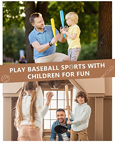 4 Pcs Mini Baseball Bats 18 Inch Wooden Baseball Bat Craft Unfinished Wooden Bats Unpainted Wood Baseball Bats for Painting DIY Craft Projects Ball Juexica