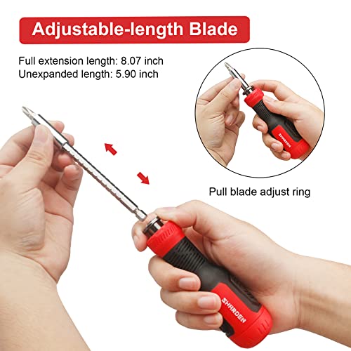SHARDEN Multi Screwdriver 13-in-1 Screw Driver Adjustable Screwdriver Set Multitool All in One with Torx Security, Flat Head, Phillips, Hex, Square Sharden