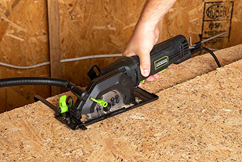 Genesis GCS445SE 4.0 Amp 4-1/2" Compact Circular Saw with 24T Carbide-Tipped Blade, Rip Guide, Vacuum Adapter, and Blade Wrench Genesis