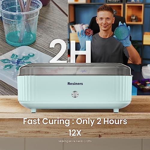 Resiners Resin Curing Machine with Larger Tray for Resin Starter, Cure Air, Auto Curing 2H Resin Supplies, Resin Dryer Curing Station for Epoxy Resin Resiners